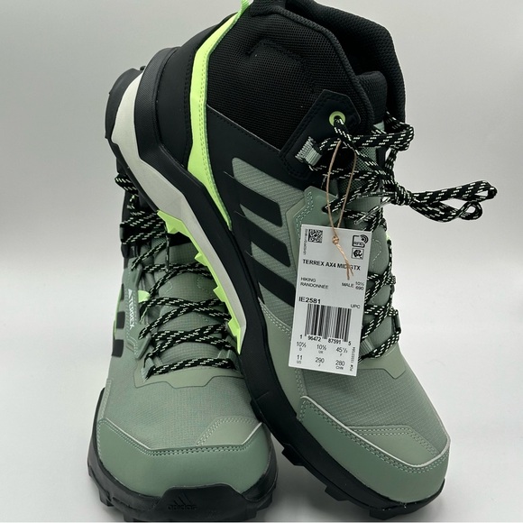 Men’s Adidas IE2581 Terrex Ax4 Mid Gore-Tex Silver Green Hiking Shoes Size 11 - Picture 7 of 11